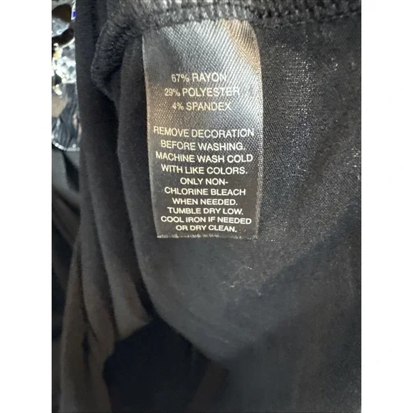 WHBM Black Sleeveless Top Draped Neck Jeweled Brooch Detail Womens Small - Picture 9 of 9